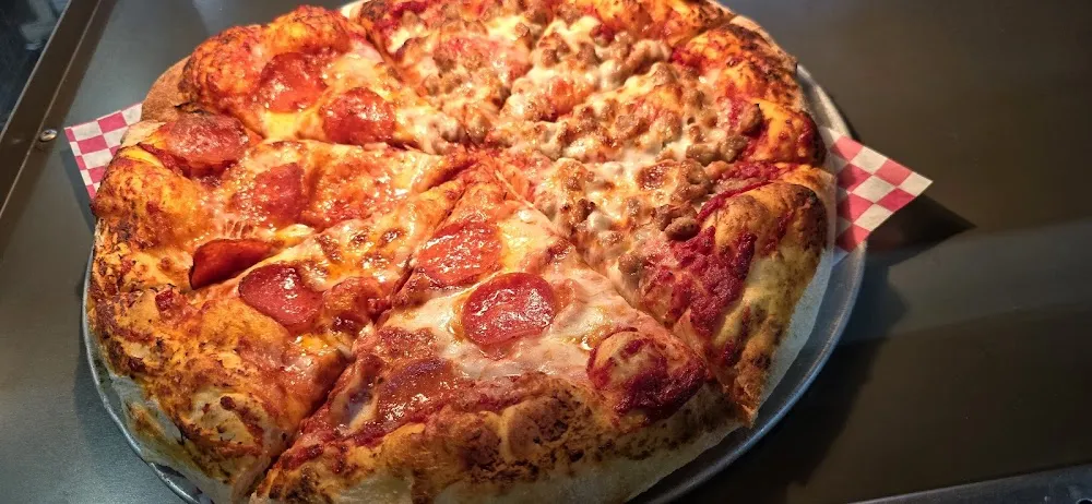 Half Pepperoni Half Sausage Pizza