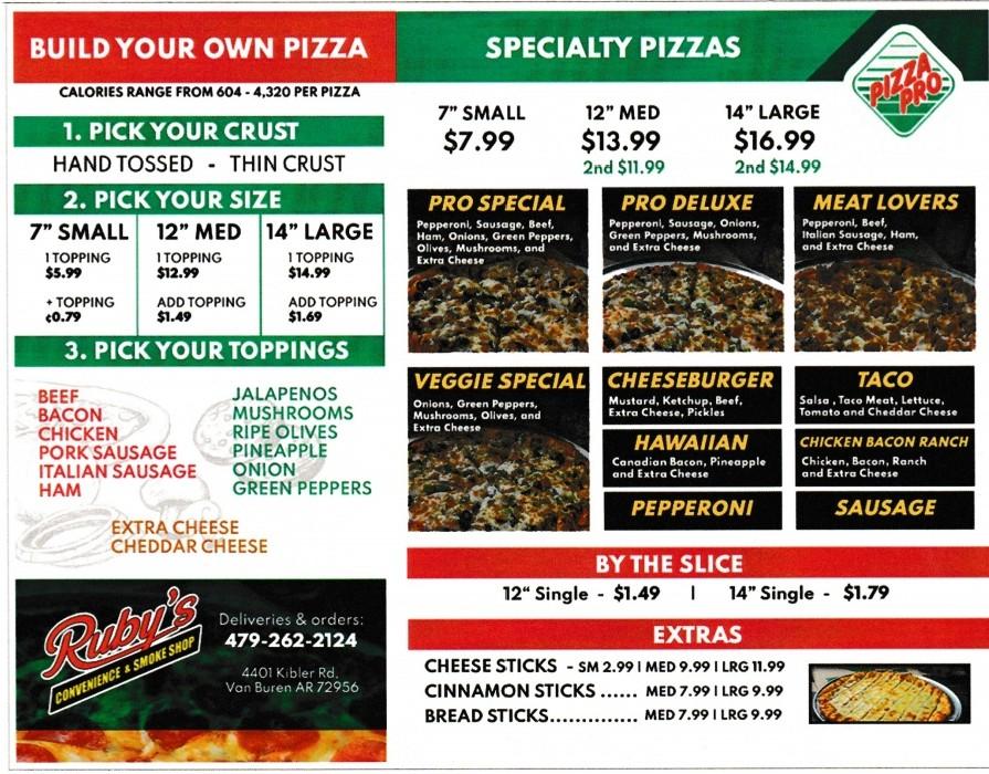 Pizza Pro Of Vanburen Menu image 2